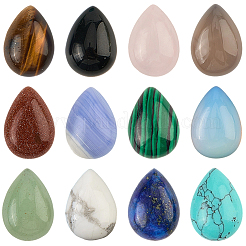 36 шт. 12 стиля кабошонов из натуральных и синтетических смешанных драгоценных камней&nbsp;G-SP0001-41