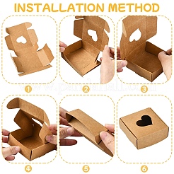 10 шт. упаковочные коробки из крафт-бумаги&nbsp;CON-YW0001-75