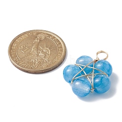 Подвески из медной проволоки с имитацией кошачьего глаза из смолы&nbsp;PALLOY-JF02170