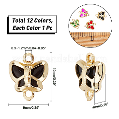 12 шт. 12-х цветные латунные стеклянные соединительные элементы&nbsp;KK-NB0001-76