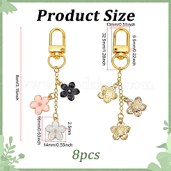 8 шт. брелок-подвеска в виде цветка из эмалевого сплава&nbsp;KEYC-PH01569