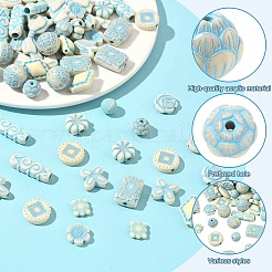 150шт 15 стиля непрозрачные бусины из акриловой эмали&nbsp;OACR-YW0004-18