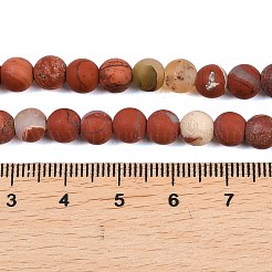 Нити бусин из натуральной матовой красной яшмы&nbsp;G-C270-M01-6mm