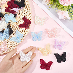 40шт бабочка из двухцветного полиэстера&nbsp;DIY-SP0006-27