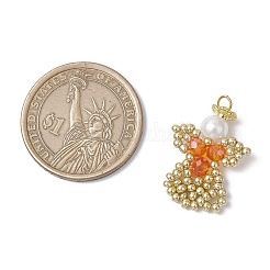 7 шт. подвески-ангелы из двухцветного стеклянного бисера&nbsp;PALLOY-MZ00652