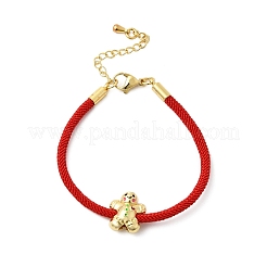 Рождественские браслеты из нейлонового шнура&nbsp;LS-BJEW-L715-02G-01