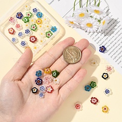 45шт 4 стиля стеклянные бусины миллефиори ручной работы&nbsp;LAMP-YW0001-65