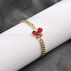 Латунь микро проложить кубического циркония браслеты ссылку&nbsp;LS-BJEW-Z082-01G-01