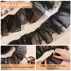 Плиссированная кружевная лента из полиэстера&nbsp;OCOR-WH0078-132A