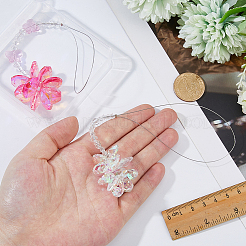 2 шт. 2 стиля стеклянные подвесные украшения в виде цветов и снежинок&nbsp;HJEW-FH0001-83