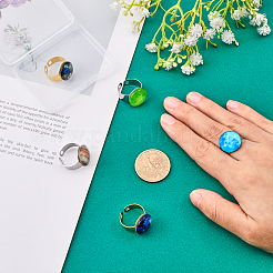 20 шт. 2 цвета 304 нержавеющая сталь открытые манжетные кольца фурнитура&nbsp;DIY-CA0005-55