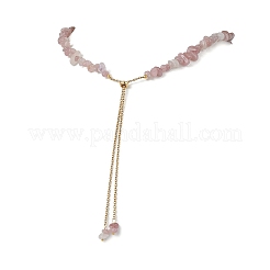 Регулируемые ожерелья из бусин из натурального розового кварца&nbsp;NJEW-JN05932