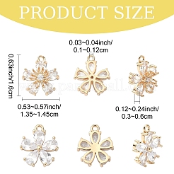 6шт 2 стиля прозрачные стеклянные подвески&nbsp;GLAA-YW0005-29