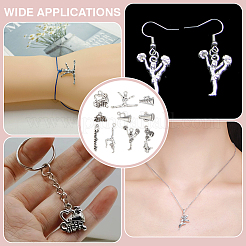 100 шт. 10 стиля серии «Черлидинг» подвески из сплава в тибетском стиле&nbsp;FIND-ME0001-65