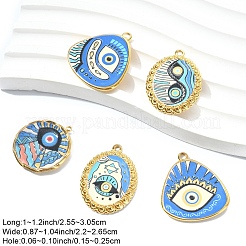 5 шт. 5 подвески с принтом в виде глаз из нержавеющей стали 304&nbsp;STAS-YW0001-10