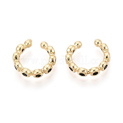 Серьги-каффы из латуни с паве из кубического циркония&nbsp;EJEW-T049-03A-G