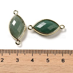Граненые подвески-коннекторы из натурального зеленого авантюрина&nbsp;G-K347-03G-17