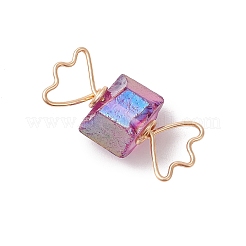 4шт 4 цвета гальванические подвески из натурального кварца&nbsp;PALLOY-TA00224-01