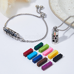 1 комплект из хирургической нержавеющей стали 316 с цепочкой из полых колонн в виде флакона духов с подвеской&nbsp;NJEW-FH0001-28