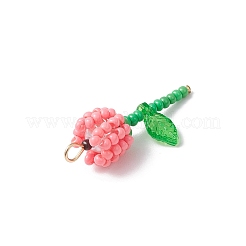 Круглый стеклянный бисер класса А акриловые цветочные подвески&nbsp;PALLOY-MZ00690-03