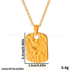 Женские ожерелья из текстурированной прямоугольной нержавеющей стали 304 с подвеской в виде звезды&nbsp;YD7144-2