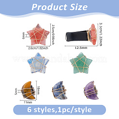 6 шт. зажимы для воздуховодов автомобиля из натурального драгоценного камня&nbsp;HJEW-DC00109