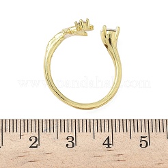 Манжеты из латуни с микро паве кубический цирконий для женщин&nbsp;RJEW-H256-08G