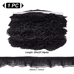 Эластичная кружевная отделка со складками из полиэстера&nbsp;DIY-WH0656-82B