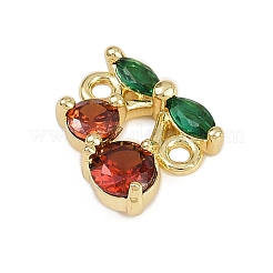 Звенья из латуни с зеленым и красным кубическим цирконием&nbsp;KK-D409-18G