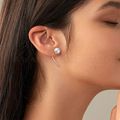 4 пара круглых сережек-гвоздиков из железа двух цветов&nbsp;EJEW-HY0001-57