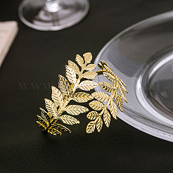 1шт. браслеты-манжеты из сплава листьев для женщин&nbsp;AJEW-CY0001-33G