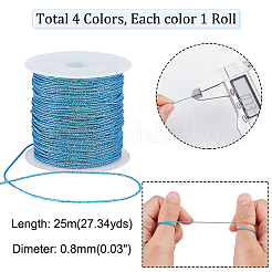 4 рулон плетеного шнура из полиэстера 4 цветов&nbsp;WCOR-AR0001-04B