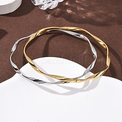 3шт. 3 цвета 304 нержавеющая сталь витые браслеты наборы для женщин&nbsp;BJEW-L610-27M