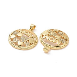 Подвески из латуни с микро паве ко Дню матери&nbsp;ZIRC-F134-06G