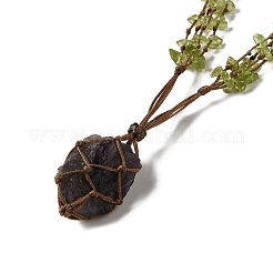 Ожерелья с плетеными бусинами из натурального аметиста&nbsp;NJEW-K258-05C