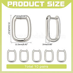 10 пара латунных серег-колец Huggie Hoop&nbsp;EJEW-ME0001-08P