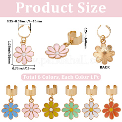 6 шт. 6-х цветный эмалированный сплав стетоскоп подвесные украшения&nbsp;HJEW-SP0001-33