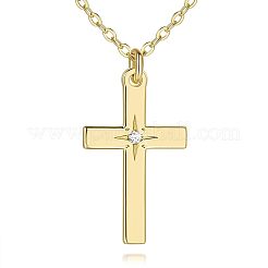 Латунные латунные микропаве прозрачные кубические цирконии звезда крест кулон ожерелья для женщин&nbsp;FS-WG56FB4-01