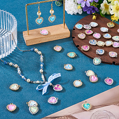 40 шт. 2-цветный сплав с УФ-покрытием и разноцветными стеклянными стразами&nbsp;FIND-PJ0001-39