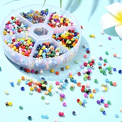 60 г 6 вида круглых стеклянных бусин&nbsp;SEED-YW0002-67