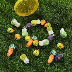 24 шт. 6 вида фарфоровых бусин ручной работы с растительной тематикой&nbsp;PORC-CJ0001-25