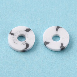 Двухцветные бусины из полимерной глины ручной работы.&nbsp;CLAY-N008-B010E