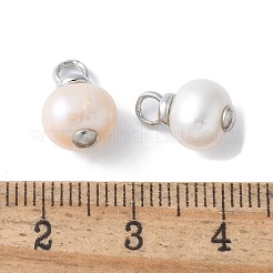 Латунь с подвесками из натурального жемчуга&nbsp;KK-F892-35P