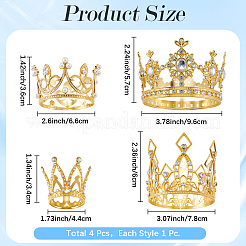 4 шт. 4 стиля корона из цинкового сплава украшение для торта&nbsp;AJEW-CP0008-84G