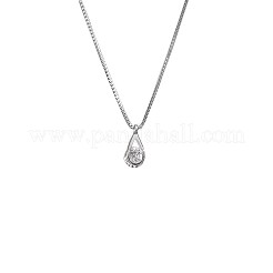 Ожерелья с подвеской в форме капли из латуни с прозрачным кубическим цирконием для женщин&nbsp;FS-WGA1EE7-01