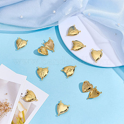 12 шт. латунные подвески-медальоны в форме сердца&nbsp;KK-MA0001-02