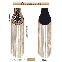 Железный модный эполет с кисточками&nbsp;LS-AJEW-WH0235-45G