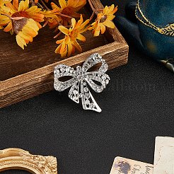 1 шт. булавки-банты из сплава со стразами для лацкана одежды&nbsp;JEWB-CP0001-43