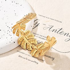 Ионное покрытие (ip) 304 нержавеющая сталь манжеты браслеты для женщин&nbsp;BJEW-A026-02G