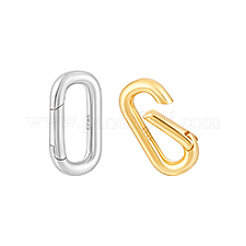 2 шт. 2 цвета 925 застежки-пружинки из стерлингового серебра&nbsp;STER-PH0004-02